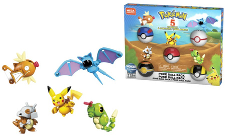 MATTEL MEGA CONSTRUX Pokémon Poke Ball 5-pack GHP85 - Ensemble de blocs