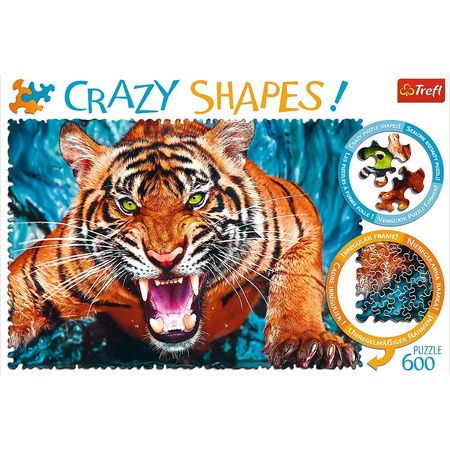 Puzzle 600 Crazy Shapes - Eye to eye with a tiger 11110 - Puzzle for adults and children