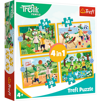 Trefl Puzzle 4en1 Trefliki en vacances 34623 - Puzzles pour enfants