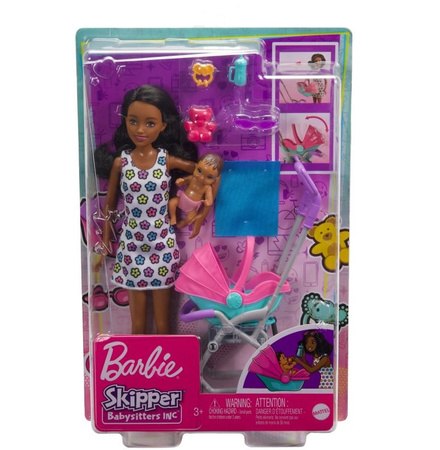 Barbie Skipper baby doll with stroller HHB68