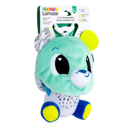 Lamaze Pendentif Ours en Peluche 3en1 L27469 - Jouet Educatif pour Bébé