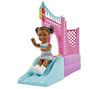 Barbie Skipper with a doll + bouncy castle HHB67