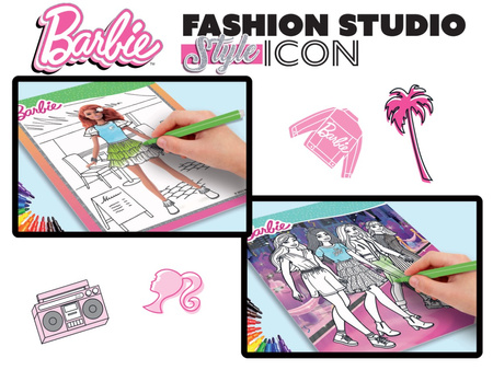 Barbie Sketchbook Fashion Studio Style Icon 12839 – Ensemble de création de mode