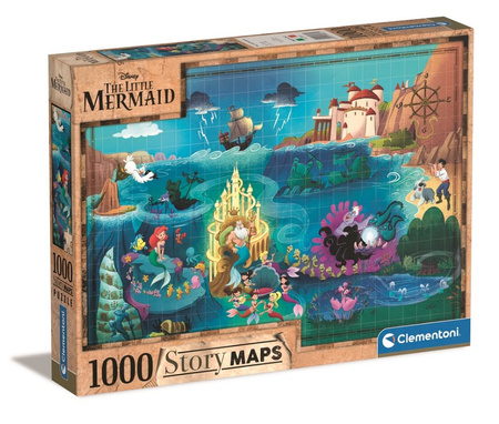 Clementoni Puzzle 1000 StoryMaps The Little Mermaid 39664