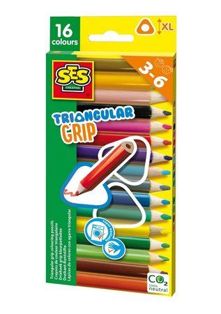 Crayons with a triangular handle, 16 pcs. 14692 46924