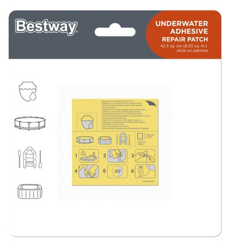 BESTWAY Kit de réparation patchs autocollants 6,5x6 B62091