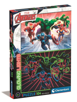 Clementoni Puzzle 104 pièces Glowing Avengers 27554