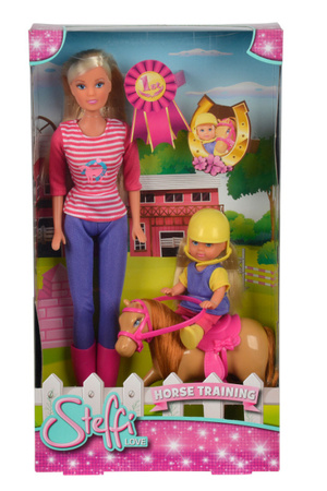 Steffi and Evi dolls with horses 573-8051