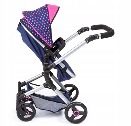 Combi stroller, deep navy blue and pink 18454