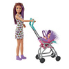 Barbie babysitter doll Skipper stroller + baby GXT34