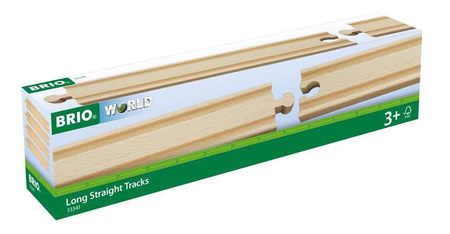 Brio Rails droits longs en bois 341001 33341