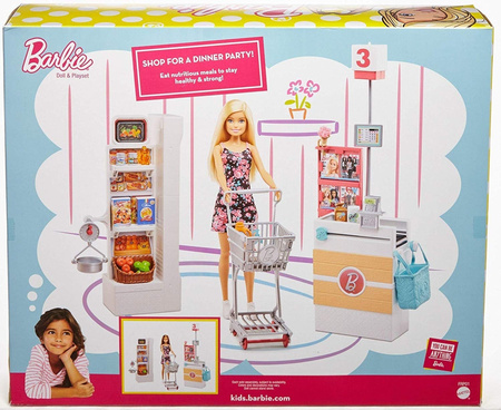 Barbie supermarket set with FRP01 doll - children's store