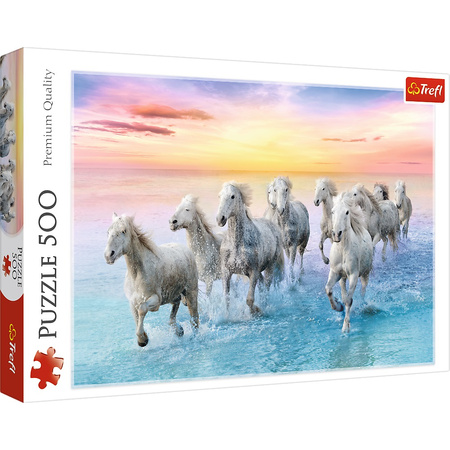 Puzzle 500 White horses galloping 37289