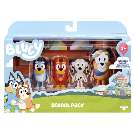 Pack de 4 figurines Bluey Pack scolaire BLU13052 30520 - Jouets pour enfants