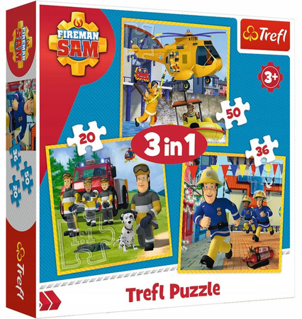 3in1 puzzle Fireman Sam in action 34844