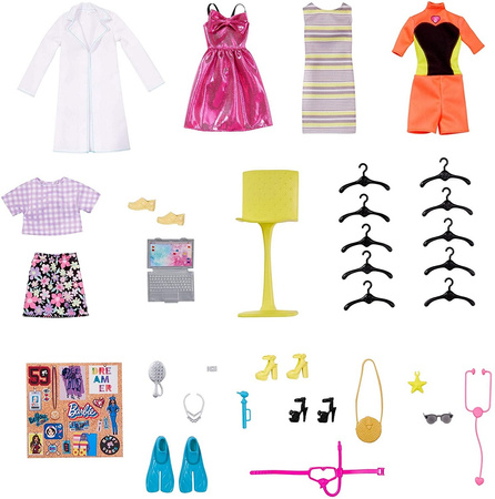 Barbie's dream wardrobe with a doll and accessories GBK10