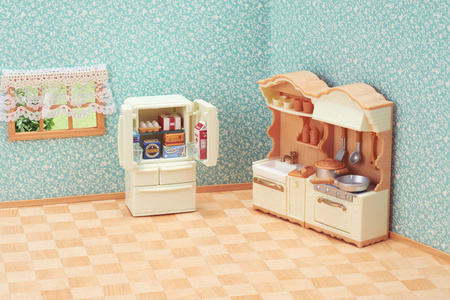 Sylvanian Families Cuisine de campagne avec réfrigérateur 05341 - ensemble de jeu