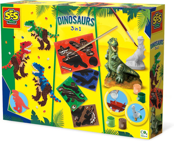 Coffret créatif : moulages en plâtre, perles et cartes à gratter Dinosaures 01409 14094