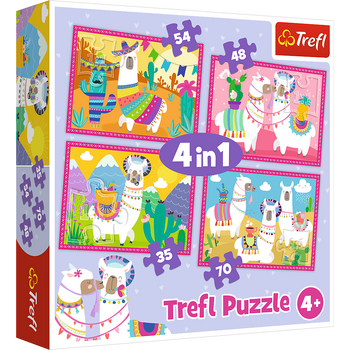 4in1 puzzle Llama on Vacation Trefl 34322