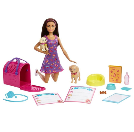 Coffret adoption chien Barbie + poupée 86€