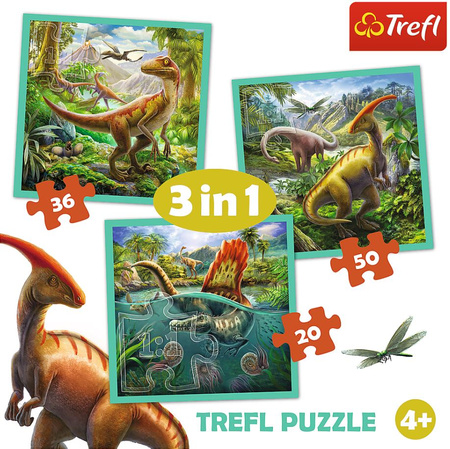 Puzzle 3 en 1 Le monde incroyable des dinosaures 34837