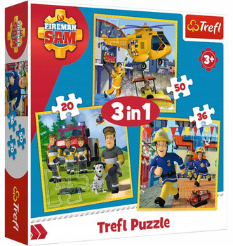 Puzzle 3 en 1 Sam le pompier en action 34844