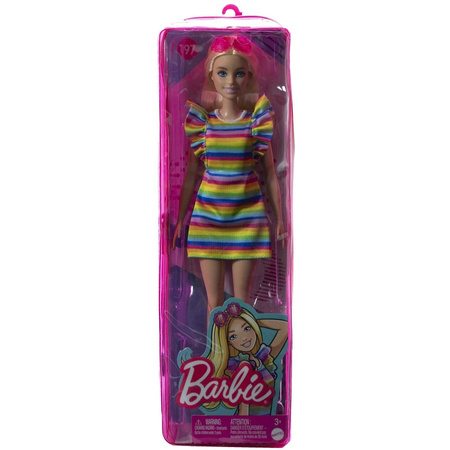 Poupée Barbie Fashionistas robe rayée HJR96