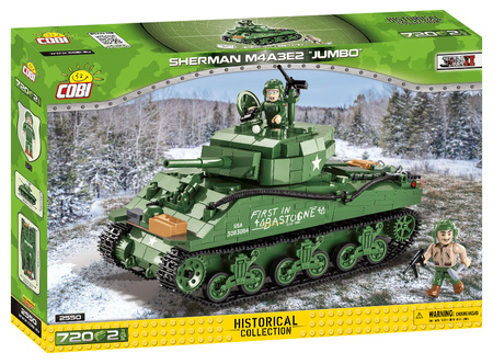 Collection historique Seconde Guerre mondiale Sherman M4AE2 Jumbo 2 figurines 720 briques 2550