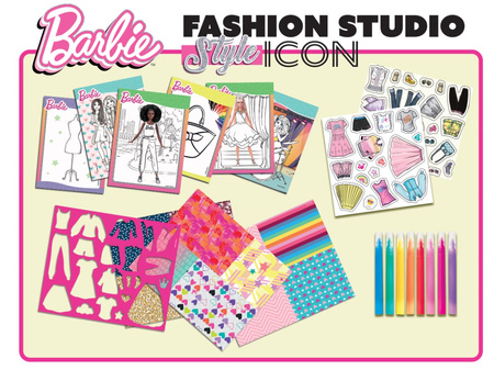 Barbie Sketchbook Fashion Studio Style Icon 12839 – Ensemble de création de mode