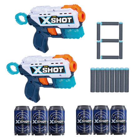 X-SHOT Kickback 2 guns + 6 cans 36202