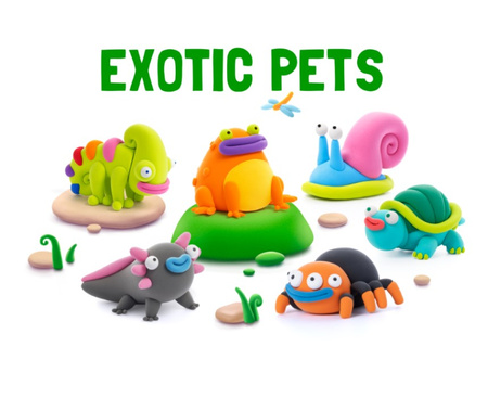 TM TOYS HeyClay Plasticine Exotic animals 07100 - creative fun for children