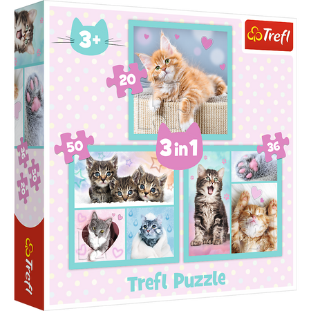 Trefl Puzzle 3en1 Animaux Mignons - Set 34862