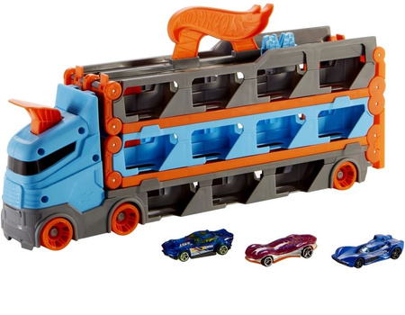 Hot Wheels City Racing Transporter 2en1 Coffret de voitures GVG37