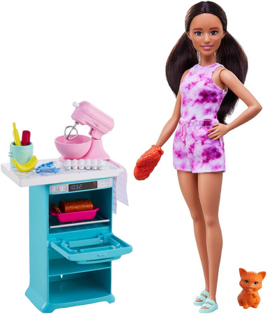 Poupée Barbie MATTEL + accessoires de cuisine HCD44