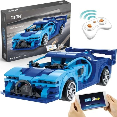 CADA Construction Blocks Blue Race Car C51073W 25662