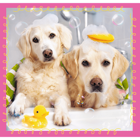 Puzzle 3 en 1 chiens dans le bain pour enfants 34845