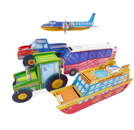 MUDUKO PL Educational Game Cardboard Boxes Europuzzle Vehicles 55243