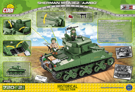 Collection historique Seconde Guerre mondiale Sherman M4AE2 Jumbo 2 figurines 720 briques 2550