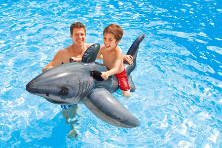 INTEX Jouet de natation Requin Blanc 173x107 cm 57525NP - Requin gonflable pour enfants