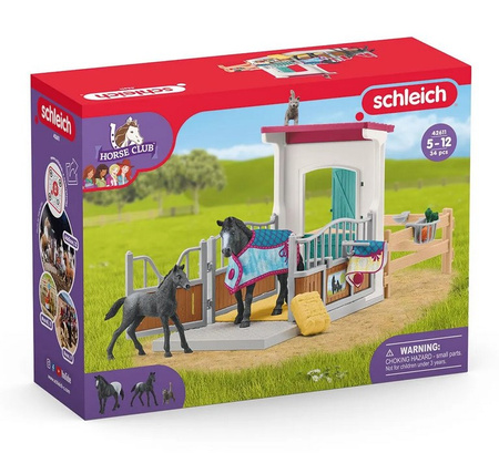 Schleich Enclos pour chevaux avec jument + poulain 42611