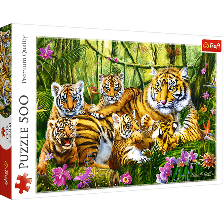 Puzzle 500 pieces Tiger family 37350