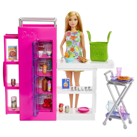 Ensemble garde-manger Barbie + poupée HJV38 - Jouets pour enfants