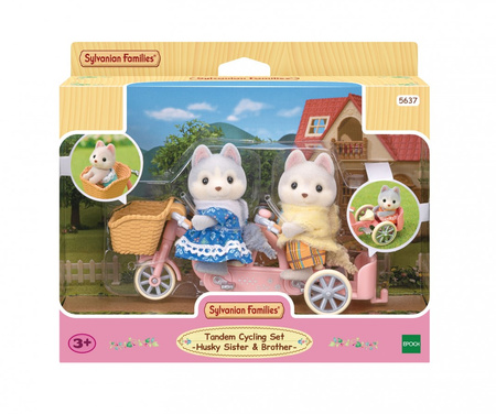 SYLVANIAN Families Husky dogs on a bike 05637