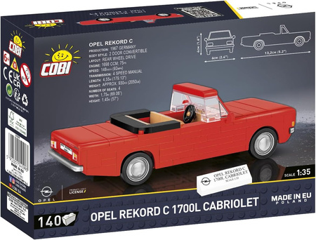 COBI CARS Opel Rekord C 1700L Cabriolet 140kl 24599 - Modèle de voiture de collection