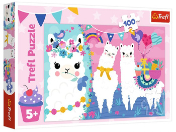 Puzzle 100 lamas heureux 16363