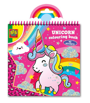 Livre de coloriage licorne avec autocollants SES 00111 01117