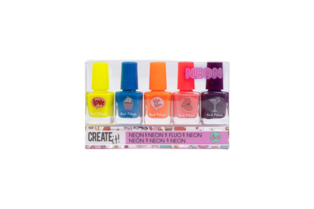 Vernis à ongles néon, pack de 5 Create It! 84514