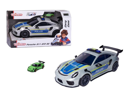 Majorette police Porsche avec lumière et son + voiture 205-8199