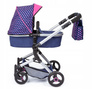 Combi stroller, deep navy blue and pink 18454