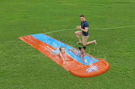 Toboggan aquatique double avec arroseurs BESTWAY 488cm B52328 69085